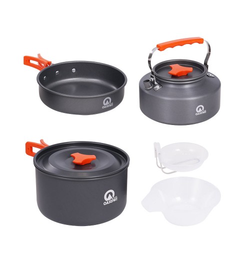 OASIS Outdoor Cookware Set Camping Cooker Set Flat Frying Pan Cooking Pot Kettle OASIS Outdoor Cookware Set Camping Cooker Set Flat Frying Pan Cooking Pot Kettle