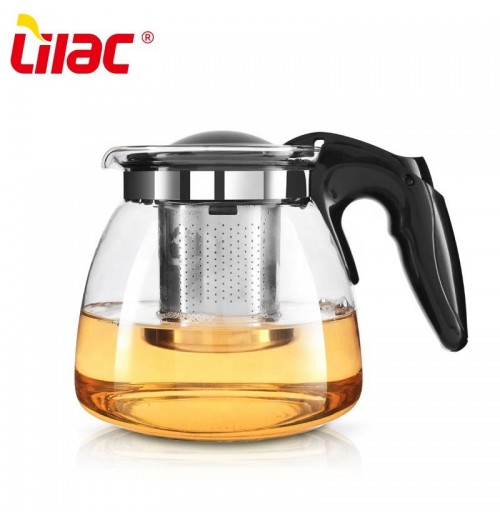 Lilac BSCI SGS LFGB 1500ml Glass Tea Pot Gorgeous Semi-automatic Rotary French Heat Resistant Glass Teapot Lilac BSCI SGS LFGB 1500ml Glass Tea Pot Gorgeous Semi-automatic Rotary French Heat Resistant Glass Teapot